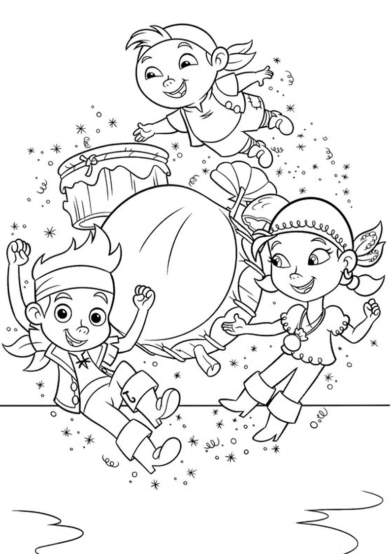 kolorowanka Jake i piraci z Nibylandii, malowanka Iza, Fajtek Disney do wydruku dla dzieci nr 4